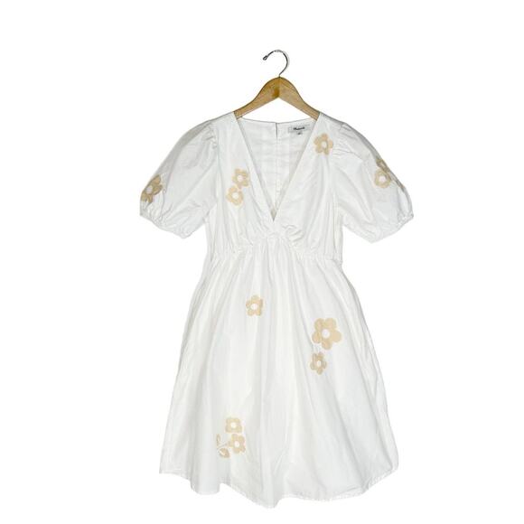 MADEWELL Annamarie Floral Applique Puff Sleeve Mini Dress - Picture 4 of 9